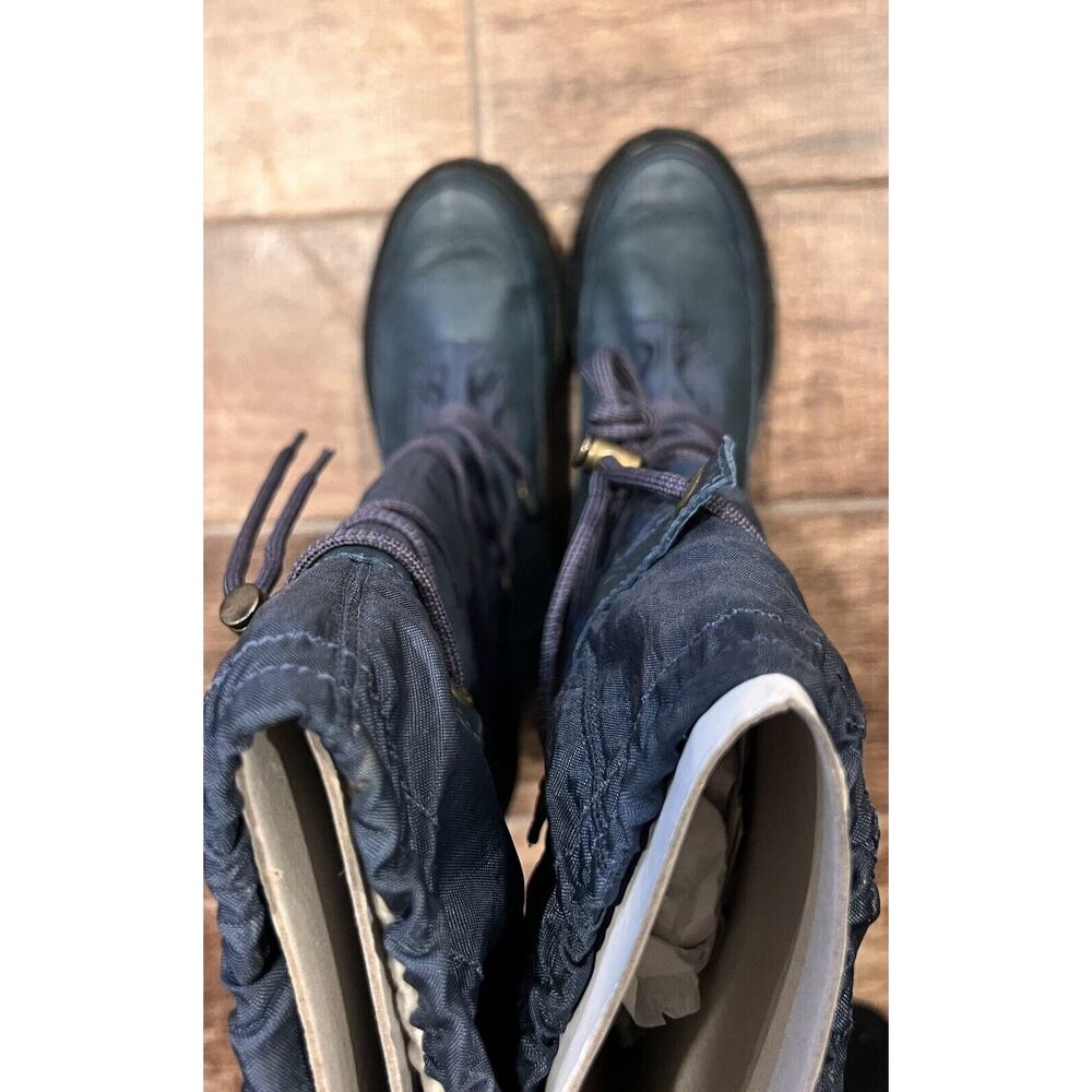 Hunter Navy Blue Boots Summit Amazonia Hiking Waterproof Leather & Nylon Size 8 - Picture 6 of 7